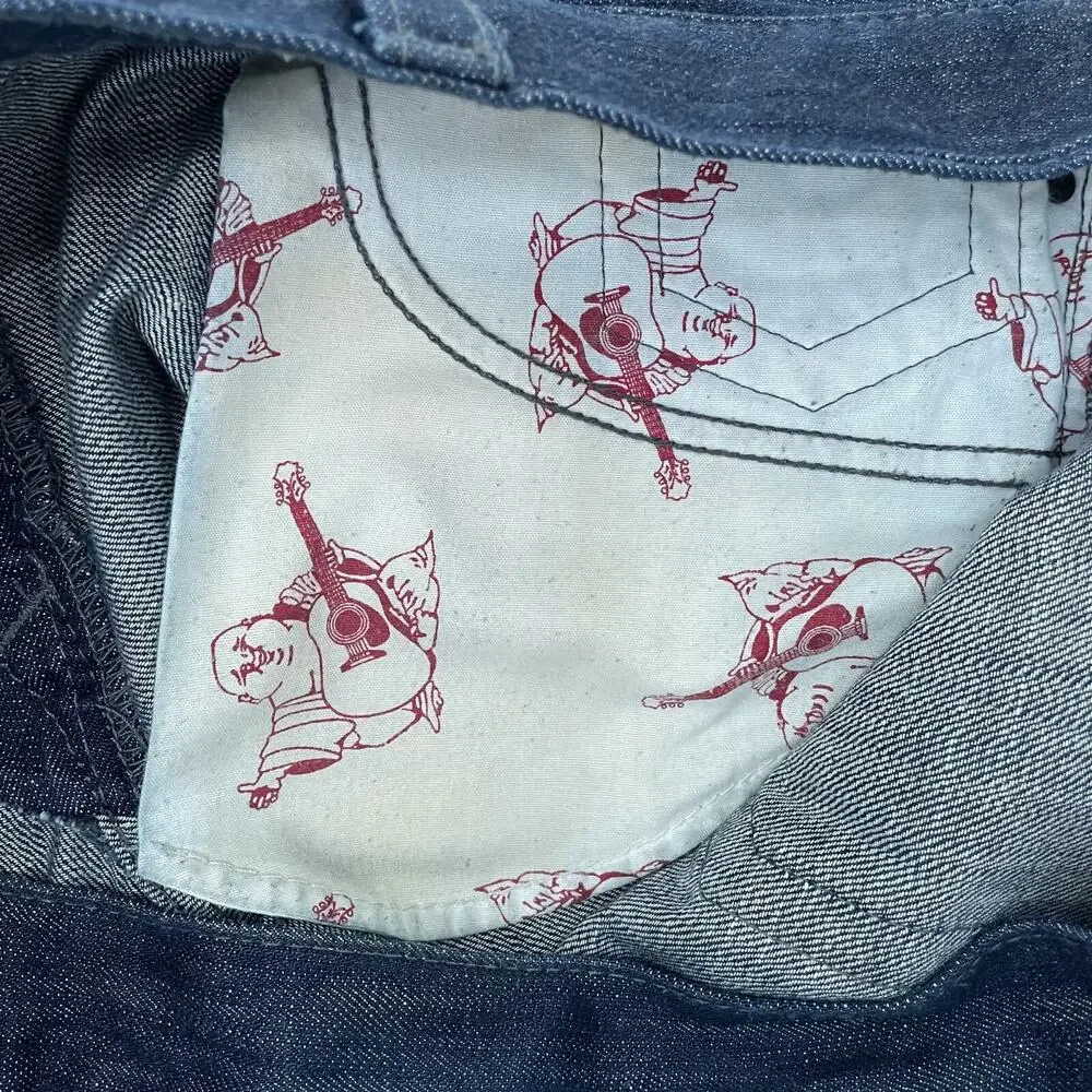 True Religion Shorts Adult 38 Blue Jean Bobby Denim Made In USA Mens